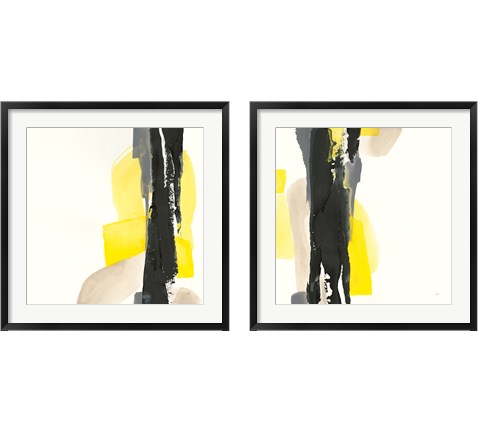 Black and Yellow 2 Piece Framed Art Print Set by Chris Paschke