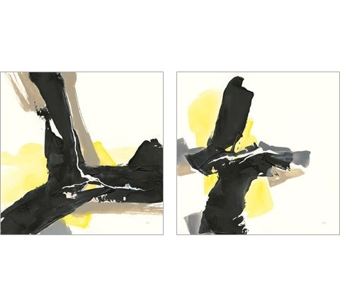 Black and Yellow 2 Piece Art Print Set by Chris Paschke