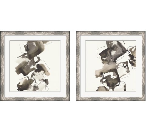 Stacked Greige 2 Piece Framed Art Print Set by Chris Paschke