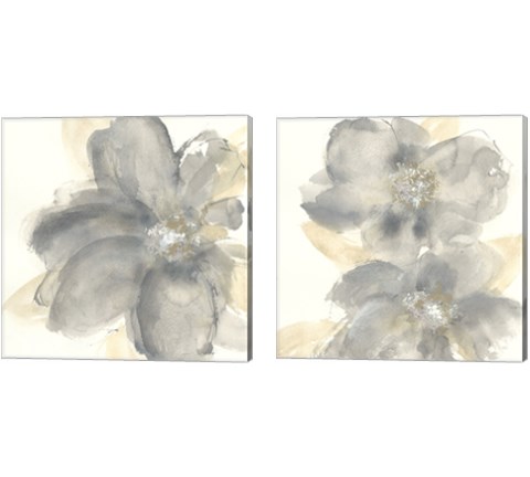 Floral Gray 2 Piece Canvas Print Set by Chris Paschke