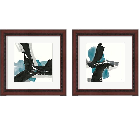 Black and Teal 2 Piece Framed Art Print Set by Chris Paschke