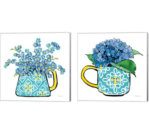 Floral Teacups 2 Piece Canvas Print Set by Beth Grove