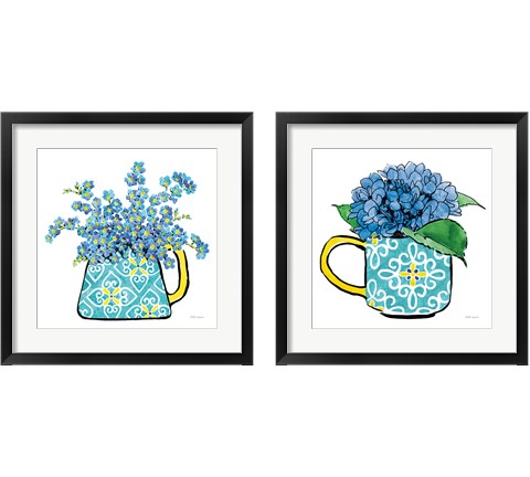 Floral Teacups 2 Piece Framed Art Print Set by Beth Grove