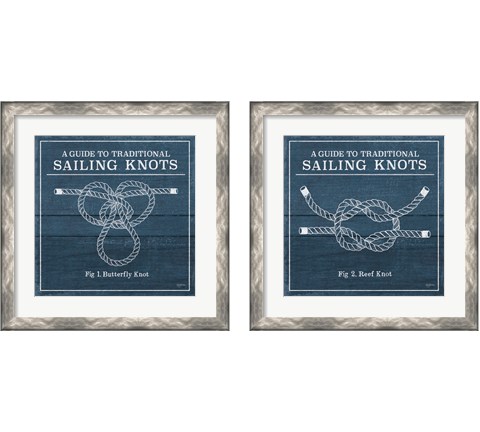 Vintage Sailing Knots 2 Piece Framed Art Print Set by Mary Urban