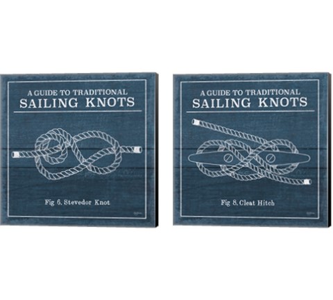 Vintage Sailing Knots 2 Piece Canvas Print Set by Mary Urban