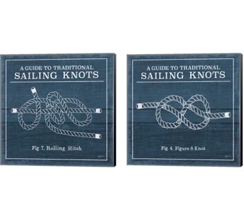 Vintage Sailing Knots 2 Piece Canvas Print Set by Mary Urban