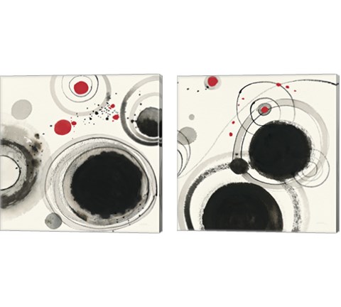 Planetary with Red 2 Piece Canvas Print Set by Shirley Novak