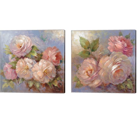 Roses on Blue 2 Piece Canvas Print Set by Peter McGowan