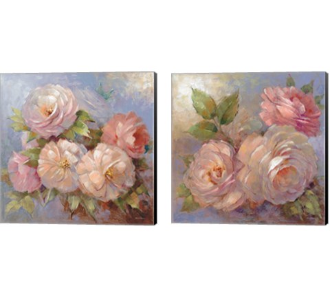 Roses on Blue 2 Piece Canvas Print Set by Peter McGowan