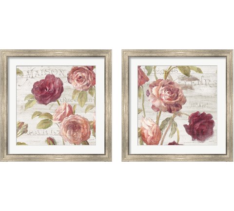 French Roses 2 Piece Framed Art Print Set by Danhui Nai