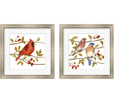 Birds & Berries 2 Piece Framed Art Print Set by Jane Maday