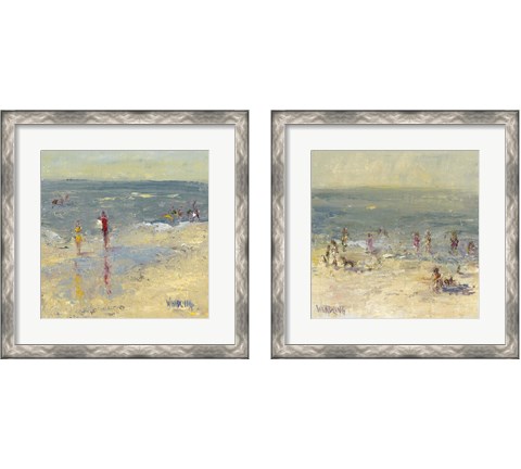 Impasto Beach Day 2 Piece Framed Art Print Set by Marilyn Wendling