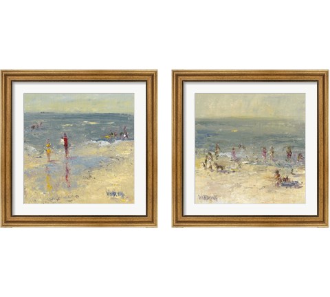 Impasto Beach Day 2 Piece Framed Art Print Set by Marilyn Wendling