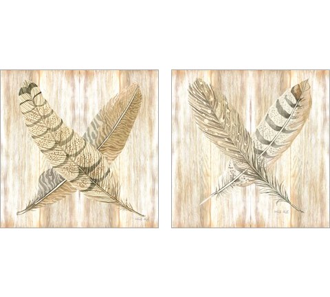Feathers Crossed 2 Piece Art Print Set by Cindy Jacobs