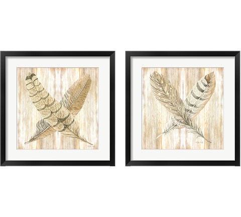 Feathers Crossed 2 Piece Framed Art Print Set by Cindy Jacobs