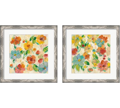 Playful Floral Trio 2 Piece Framed Art Print Set by Silvia Vassileva