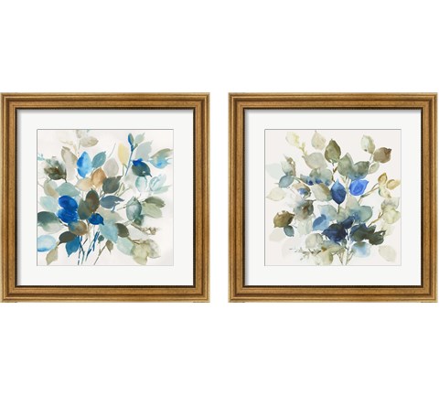 Blue Leaves 2 Piece Framed Art Print Set by Asia Jensen
