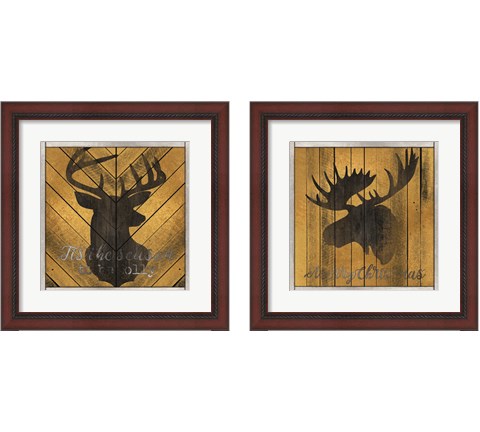 Christmas Deer & Moose 2 Piece Framed Art Print Set by Cindy Jacobs