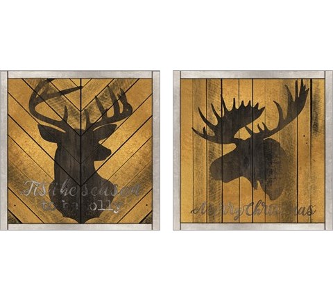 Christmas Deer & Moose 2 Piece Art Print Set by Cindy Jacobs