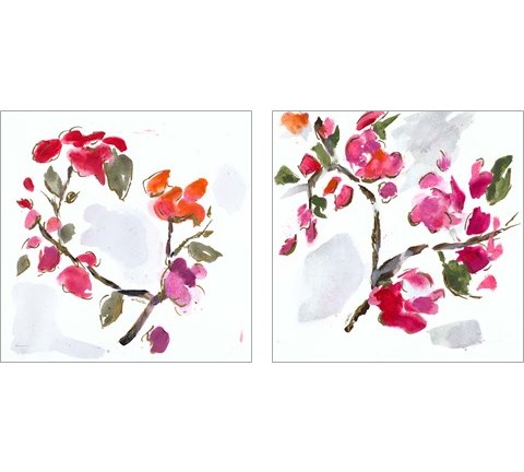 Spring Floral 2 Piece Art Print Set by L. Hewitt