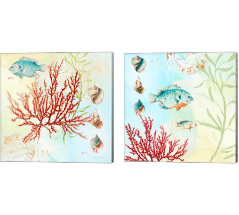 Deep Sea Coral 2 Piece Canvas Print Set by Lanie Loreth