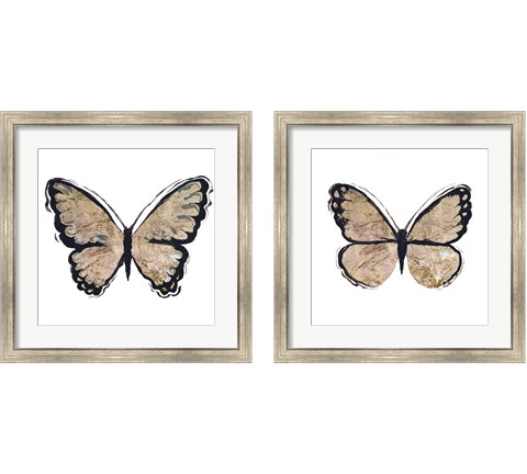 Flutter Gold 2 Piece Framed Art Print Set by Elizabeth Medley