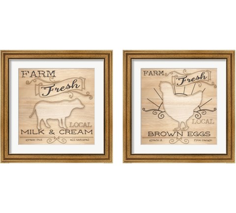 Country Organic Dairy 2 Piece Framed Art Print Set by Andi Metz