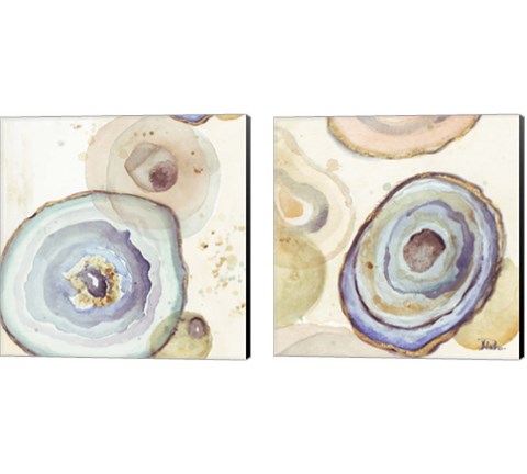 Agates Flying Square 2 Piece Canvas Print Set by Patricia Pinto