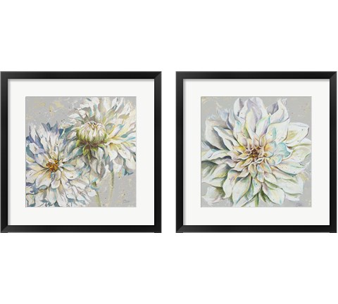 Grey Dahlias 2 Piece Framed Art Print Set by Patricia Pinto