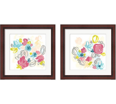 Floral Scatter 2 Piece Framed Art Print Set by June Erica Vess