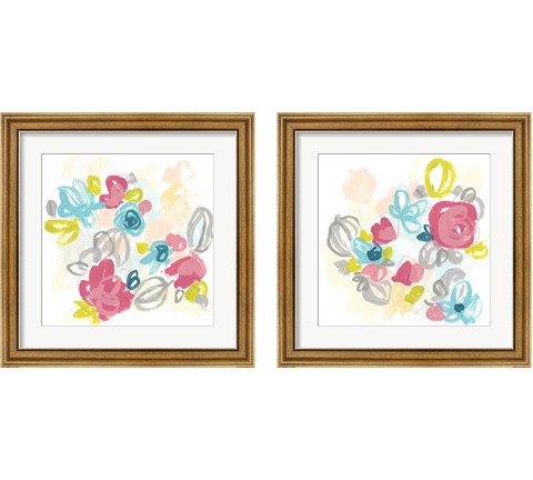 Floral Scatter 2 Piece Framed Art Print Set by June Erica Vess