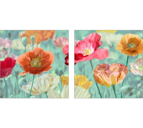 Poppies in Bloom  2 Piece Art Print Set by Cynthia Ann