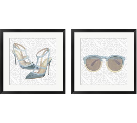 Must Have Fashion Gray White 2 Piece Framed Art Print Set by Emily Adams