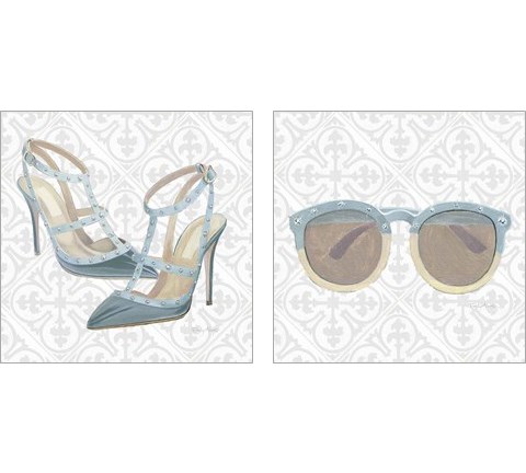 Must Have Fashion Gray White 2 Piece Art Print Set by Emily Adams