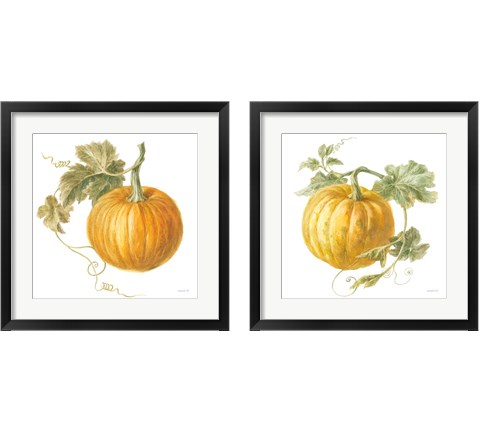 Floursack Autumn on White 2 Piece Framed Art Print Set by Danhui Nai