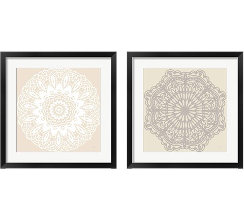 Contemporary Lace Neutral 2 Piece Framed Art Print Set by Moira Hershey