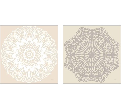 Contemporary Lace Neutral 2 Piece Art Print Set by Moira Hershey