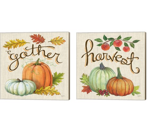 Autumn Harvest Linen 2 Piece Canvas Print Set by Mary Urban
