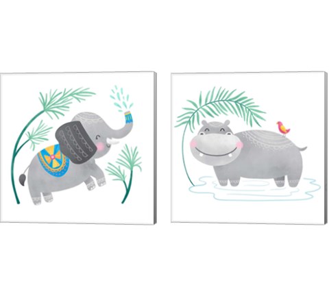 Safari Cuties  2 Piece Canvas Print Set by Noonday Design