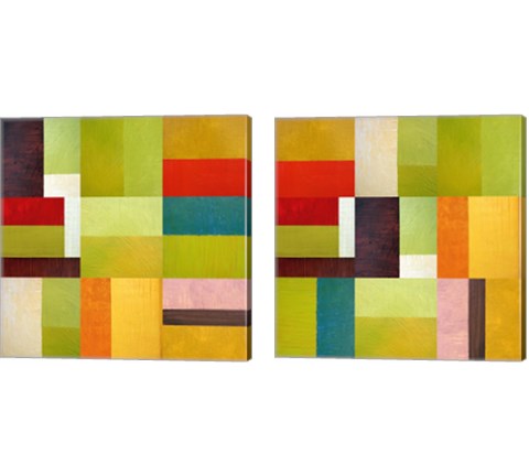 Color Study Abstract 2 Piece Canvas Print Set by Michelle Calkins