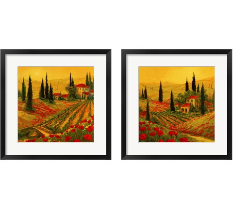 Poppies of Toscano 2 Piece Framed Art Print Set by Art Fronckowiak
