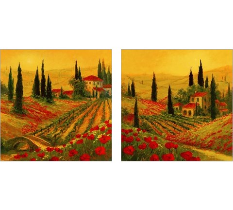 Poppies of Toscano 2 Piece Art Print Set by Art Fronckowiak