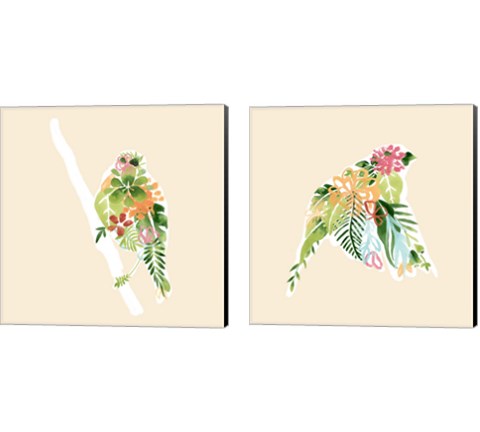 Foliage & Feathers 2 Piece Canvas Print Set by June Erica Vess