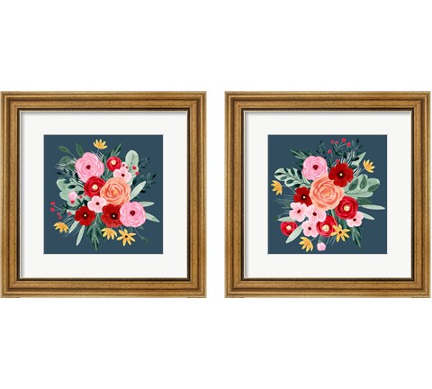 Sweet Hearts Bouquet 2 Piece Framed Art Print Set by Grace Popp