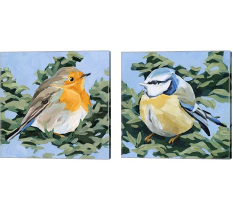 Painterly Bird 2 Piece Canvas Print Set by Emma Scarvey