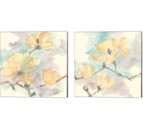 Magnolias in White 2 Piece Canvas Print Set by Chris Paschke