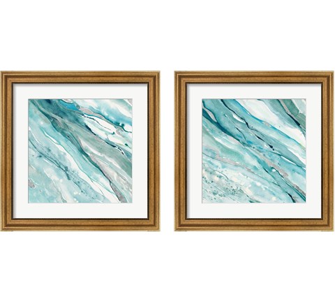 Silver Springs Blue Green 2 Piece Framed Art Print Set by Albena Hristova