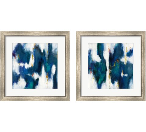 Blue Texture 2 Piece Framed Art Print Set by Danhui Nai