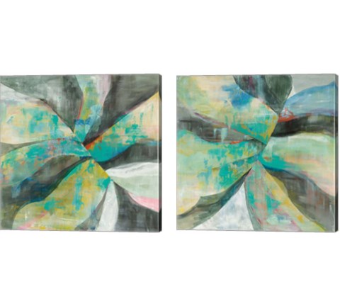 In the Valley Abstract 2 Piece Canvas Print Set by Danhui Nai
