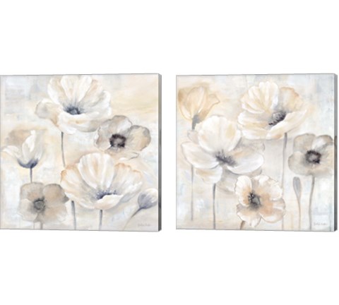 Gray Poppy Garden 2 Piece Canvas Print Set by Cynthia Coulter